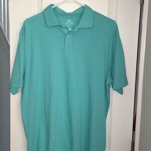 Turquoise Coral Peter Millar seaside wash shirt M